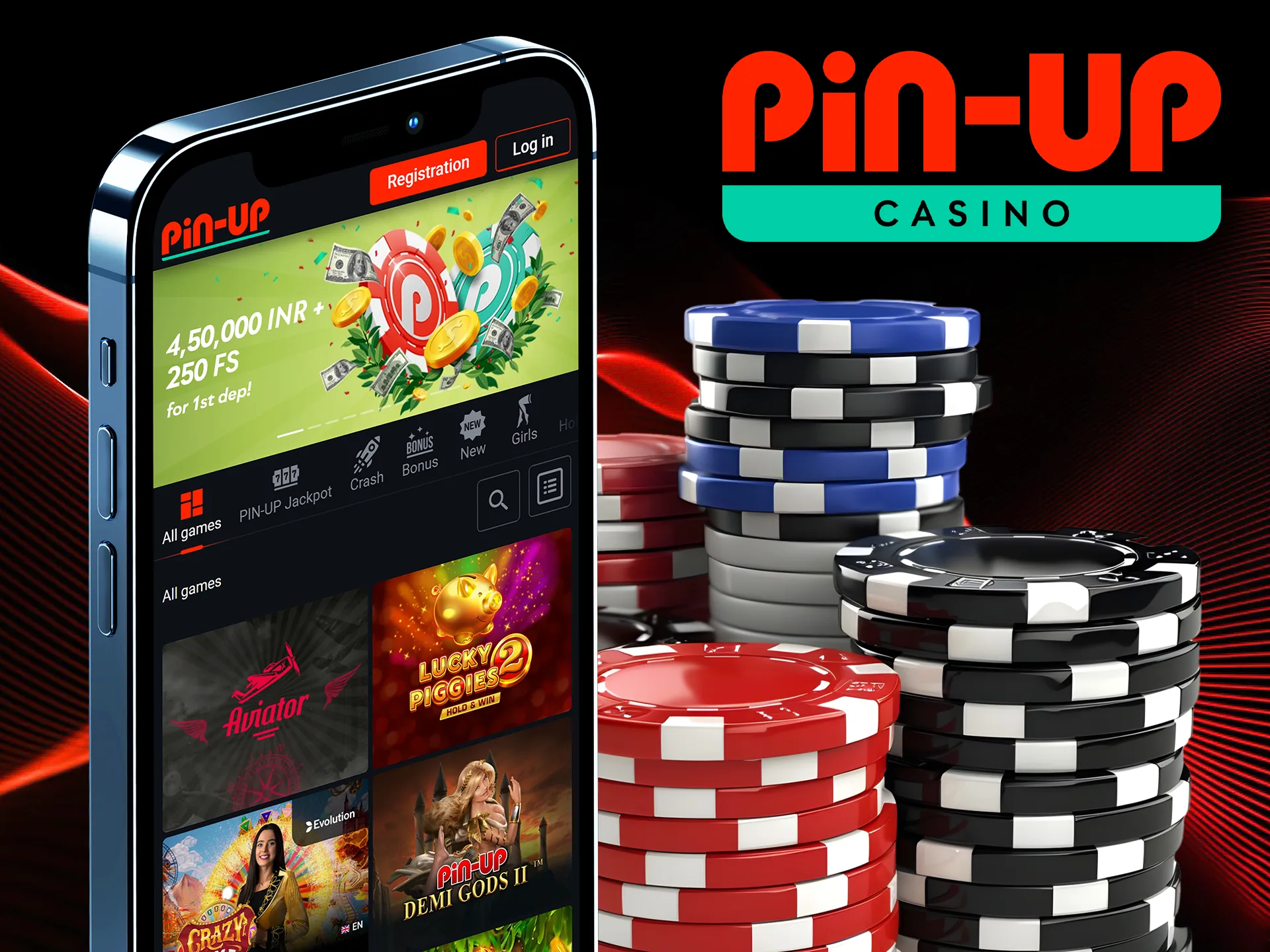 Experience the thrill of Pin Up Casino App with exclusive games and ₹ rewards in India
